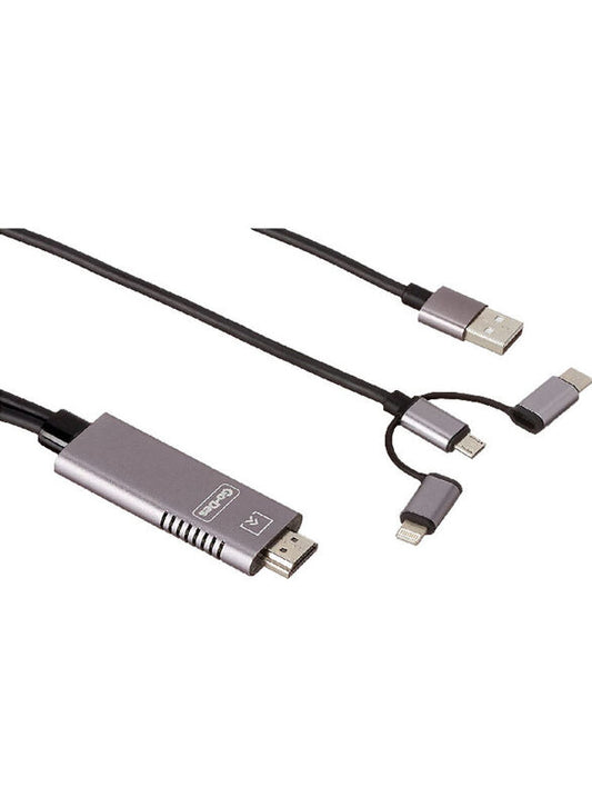 Go-Des 3-in-1 HDMI Cable to Multiple Type Cable GD-8272