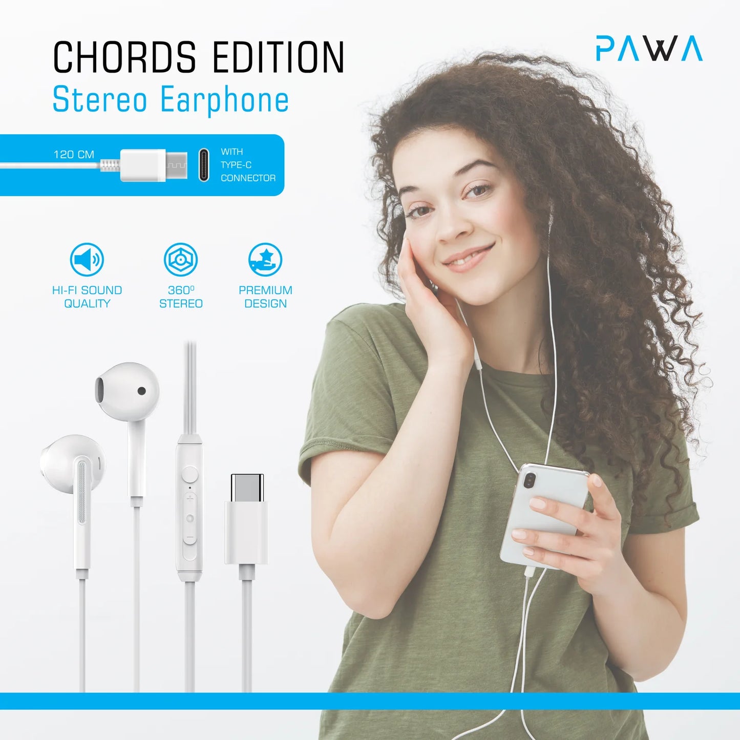 PAWA Chords Series Stereo Earphone Type-C